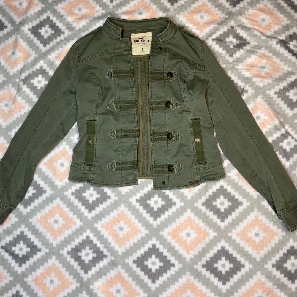 Green jacket.